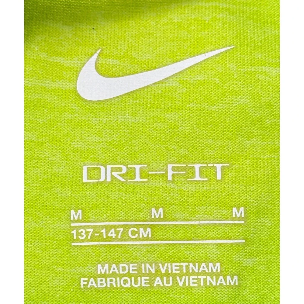 Nike Youth Medium‎ Dri Fit Long Sleeve Shirt Neon Green Athletic Boys
